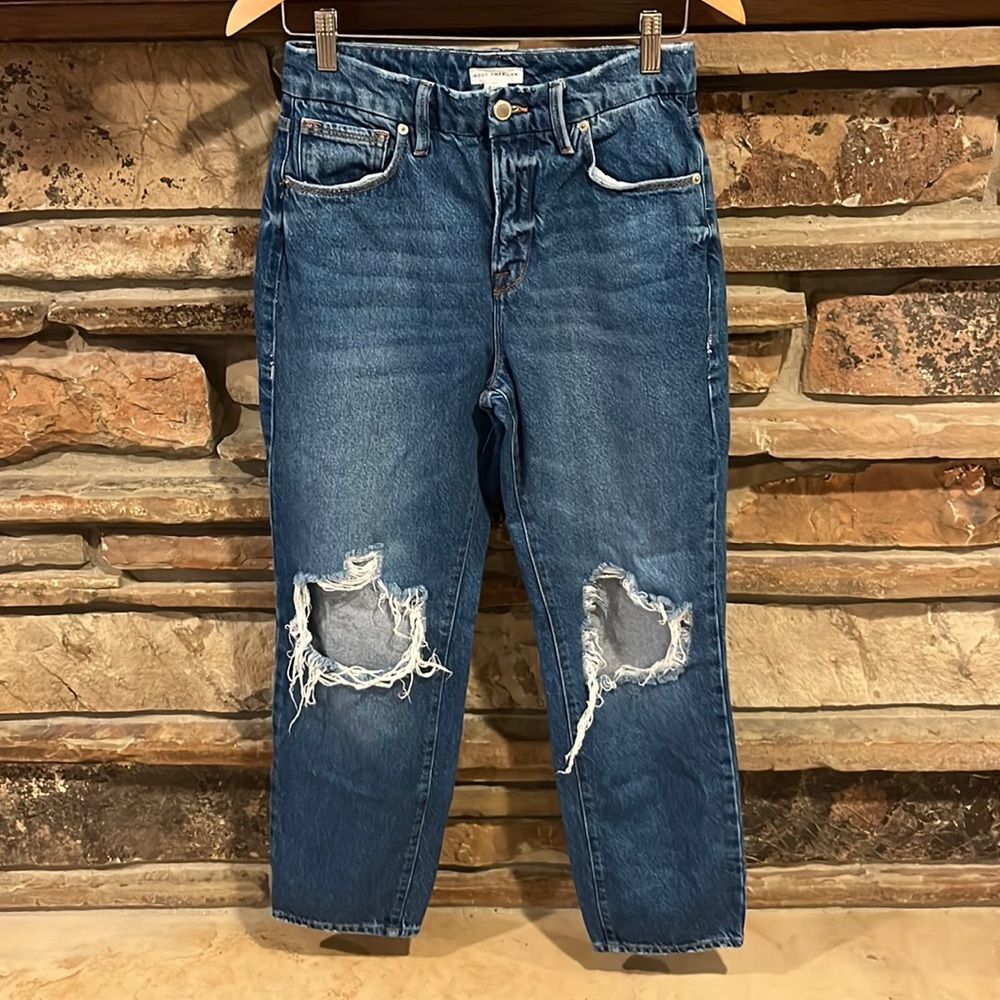 Good American Good Vintage Straight Ripped Jeans